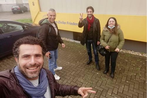Combatants for Peace arrives at the Pro Peace head office in Cologne
