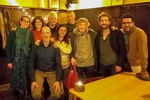 Combatants for Peace at a typical German tavern with the board members of the Cologne &ndash; Bethlehem Twinning Association.