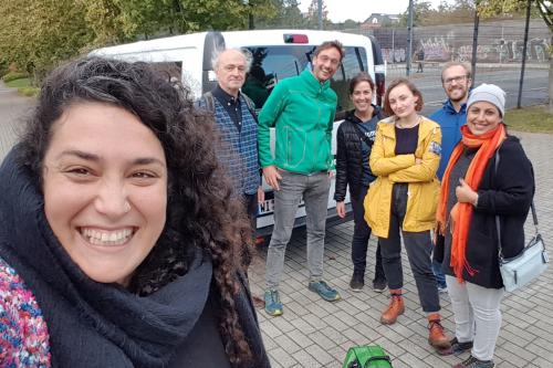 Veranstalter des M&uuml;nsteraner Friedenslaufes mit dem Besuch aus Israel nach dem Lauf
