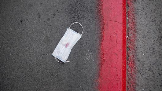 mask on the floor