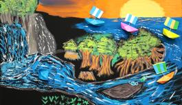 River of Life.  MEM's painting of their journey since 2013.