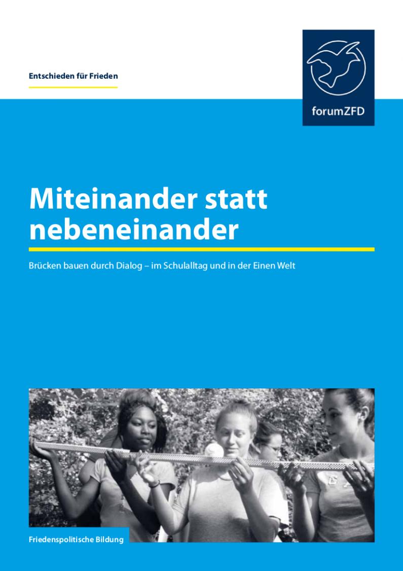 Cover des Bildungshefts "Miteinander statt nebeneinander"