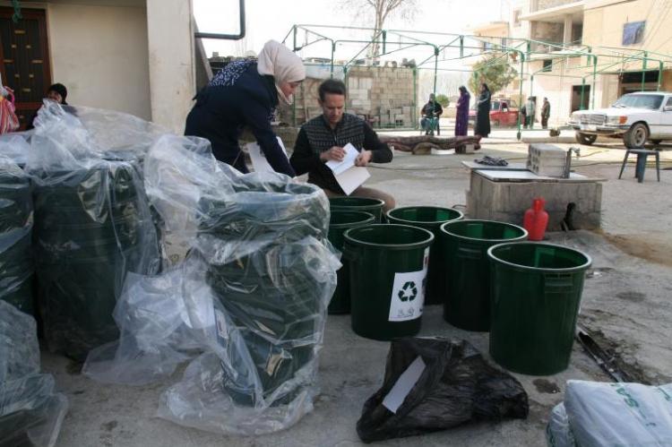 Community Activists sorting garbage