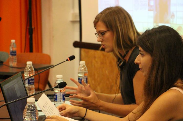 Jenny Munro and Mia Bou Khaled introducing the event