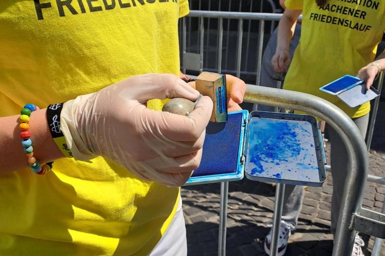 Stempelstation auf der Laufstrecke