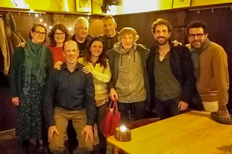 Combatants for Peace at a typical German tavern with the board members of the Cologne – Bethlehem Twinning Association.