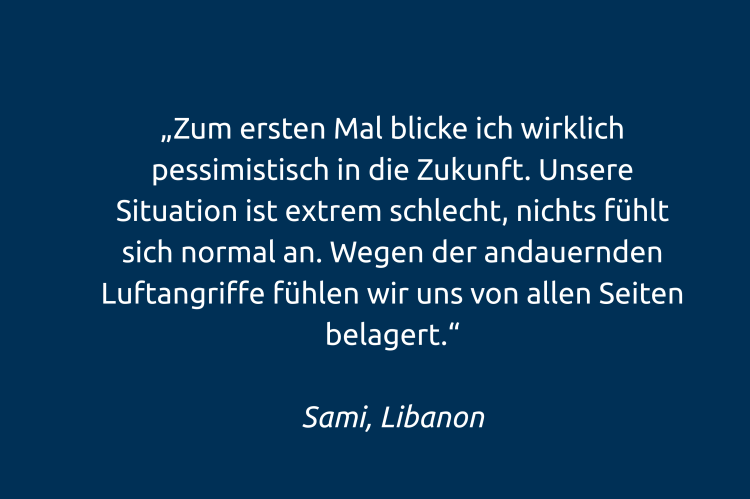 Zitat von Binnengefl&uuml;chteten aus dem Libanon
