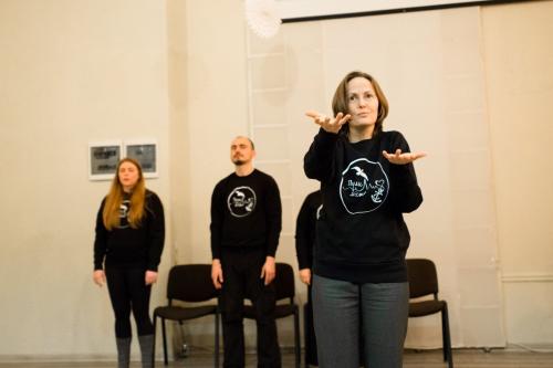 Actors during the 'Pulse of the City' project performance