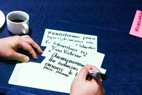 Participant writes on meta cards. 