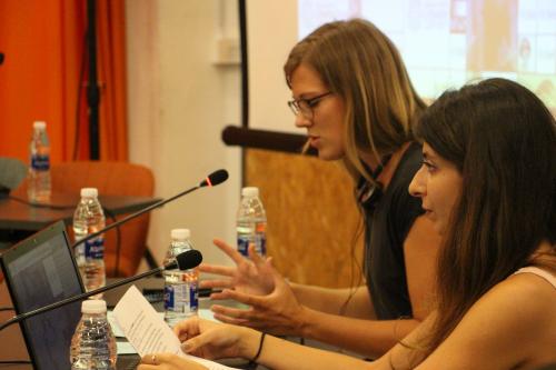 Jenny Munro and Mia Bou Khaled introducing the event