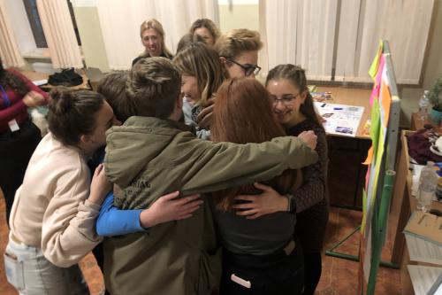 Students during a Peaceful School model training, Ukraine