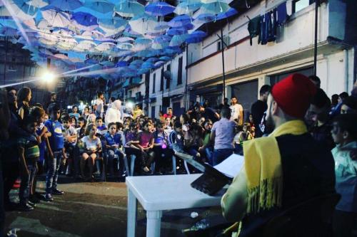 People at the umbrella event