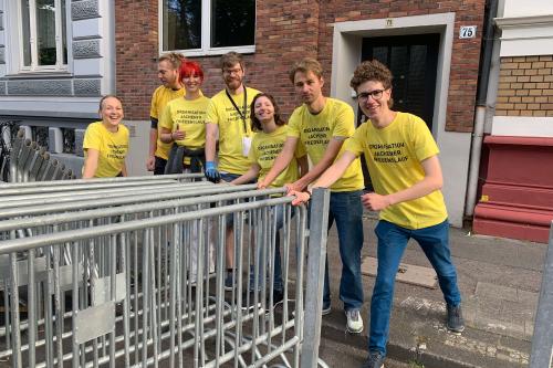 Aufbauteam des 23. Aachenener Friedenslaufs