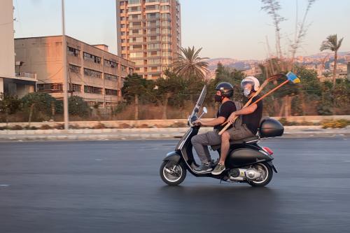 Freiwillige auf ihrem Weg nach Beirut