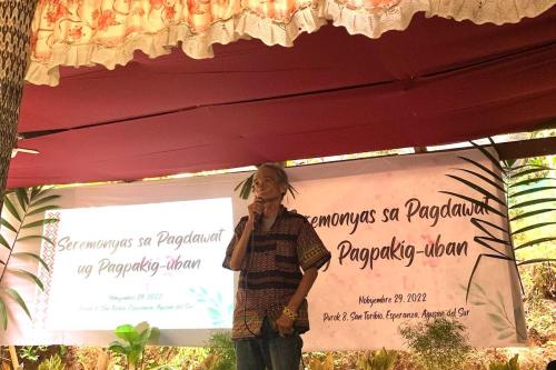 Datu Makalipay opens the ceremony with a welcomging message