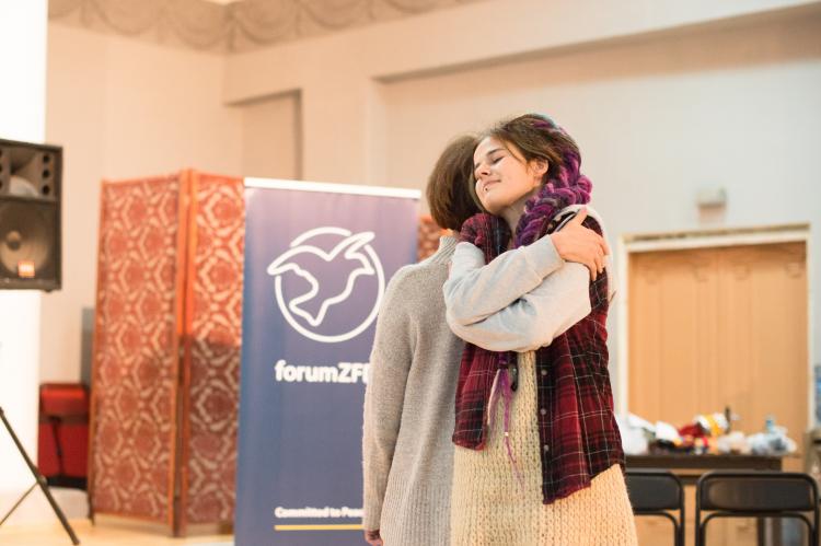 Participants in the Theatre Workshop performing their feeling of Odesa