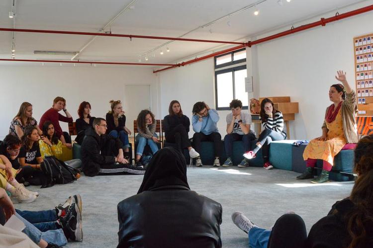 Young participants at the "Tachles" youth club in Haifa