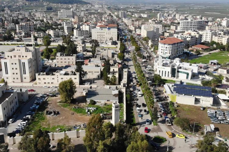 Aerial view of the city of Jenin, north of the West Bank