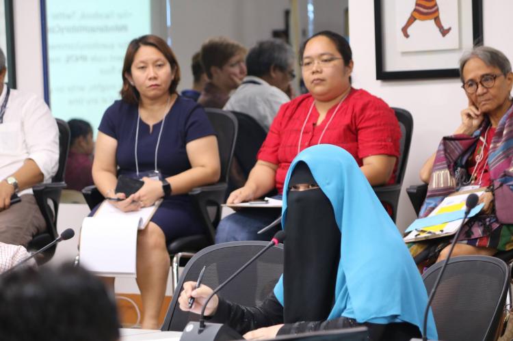 Muslim woman speaking at Mindanao History Conference