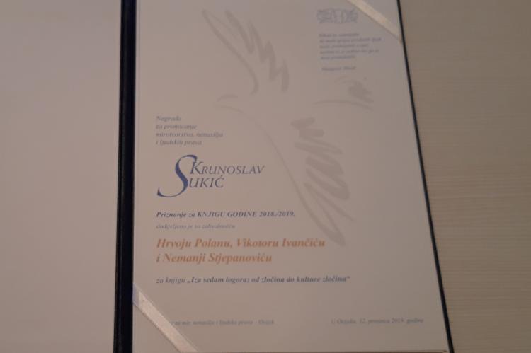 The "Krunoslav Sukić" peace prize 4