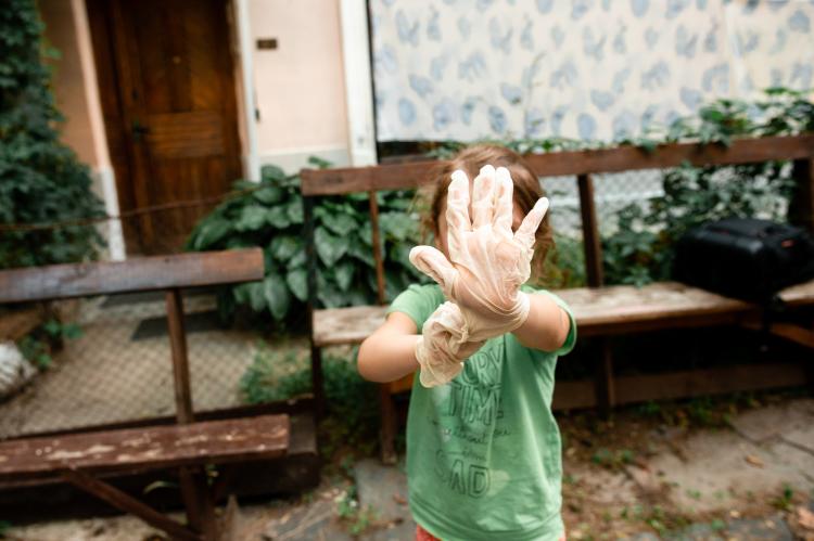 Girl with gloves in Odesa