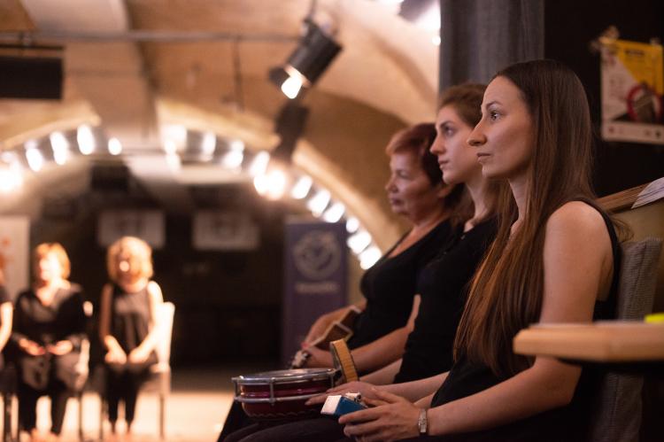 Actors of the 'Pulse of the City' project during a performance