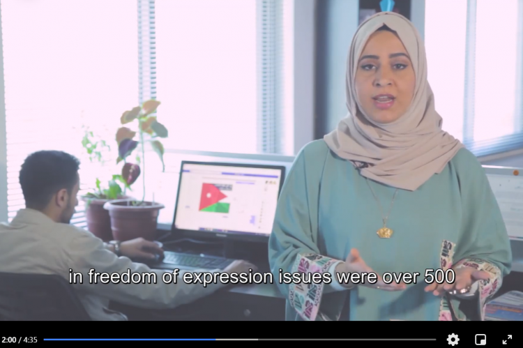 video example: A presenter explaining the law in front of a camera