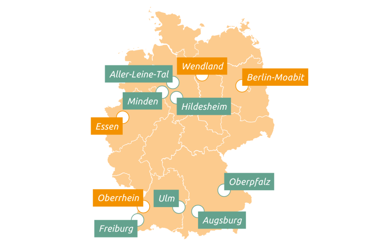 Regionalgruppen und Modellregionen Soziale Verteidigung