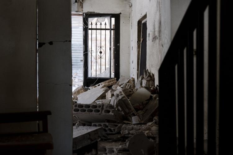 Zerstörtes Haus im Libanon