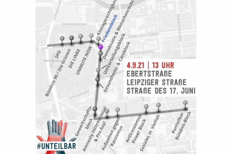 Route unteilbar Demo 04.09.21