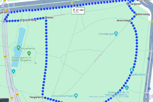 Laufstrecke f&uuml;r Upload auf Webseite