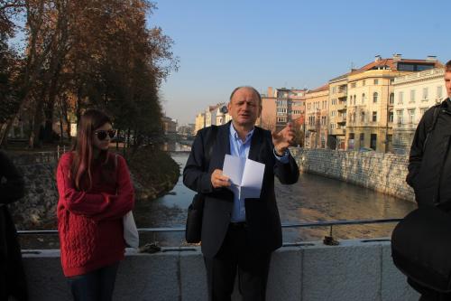 Stadtrundgang durch Sarajevo mit dem Historiker Slobodan &Scaron;oja. 