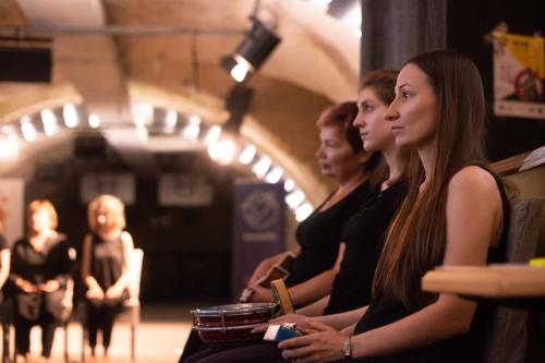 Actors of the 'Pulse of the City' project during a performance