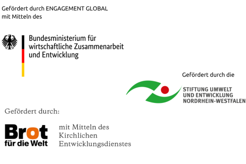 Logos des BMZ, der Stiftung Umwelt und Entwicklung NRW sowie Brot f&uuml;r die Welt