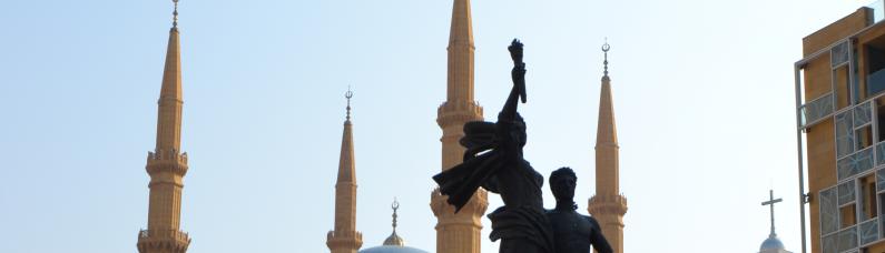 Statue on Martyres Square in Downtown Beirut