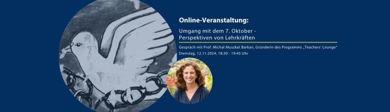 Online-Veranstaltung mit Prof. Michal Muszkat Barkan, Gründerin des Programms „Teachers' Lounge“
