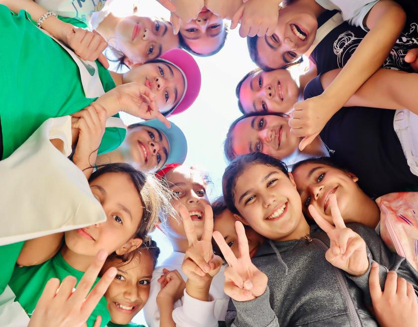 Kinder beim Peace Marathon Jordanien, organisiert von Pro Peace