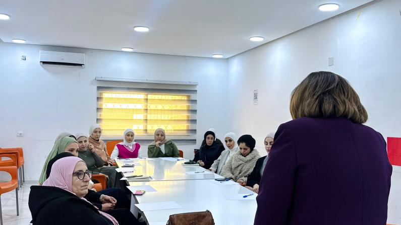Women participants receiving legal awareness sessions 