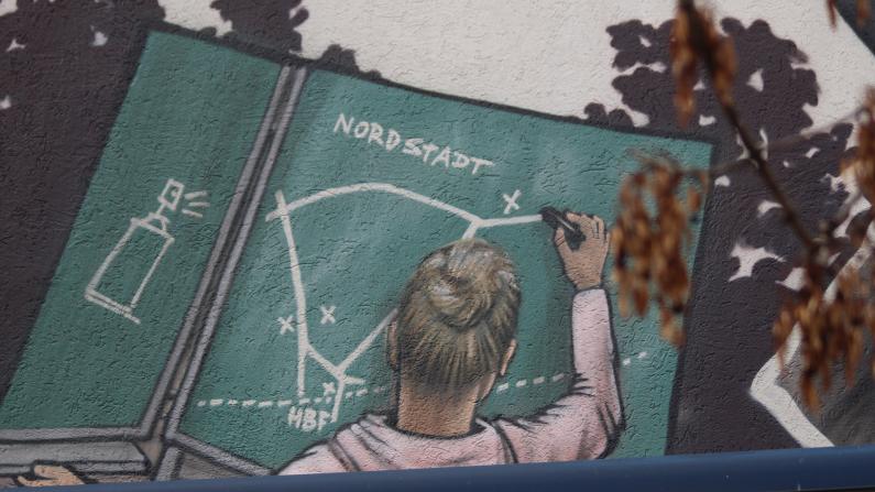 Ein Wandbild in der Hildesheimer Nordstadt