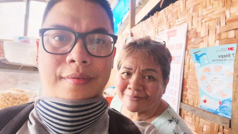 Portrait of JD Moncada with his mother