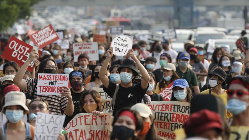 Philippinen Demonstrationen - Achtung Bildrechte! Nur einmalig für Veranstaltung nutzen!