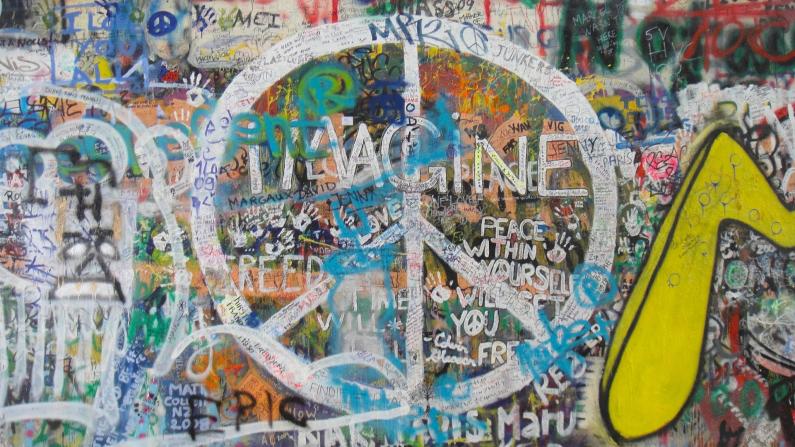 Graffiti Wall Peace Sign