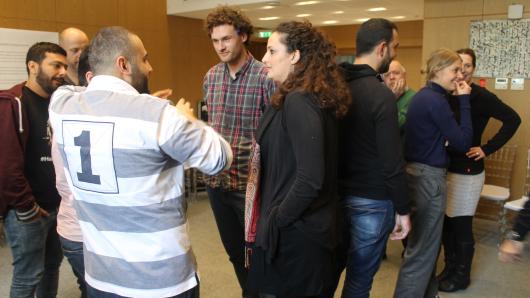 Group of people engaged in discussion 