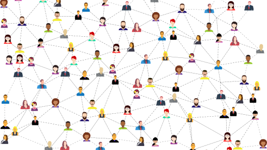 Netzwerk von vielen verschiedenen Menschen