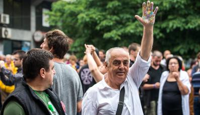 Demonstrant in Nordmazedonien