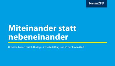 Cover des Bildungshefts "Miteinander statt nebeneinander"