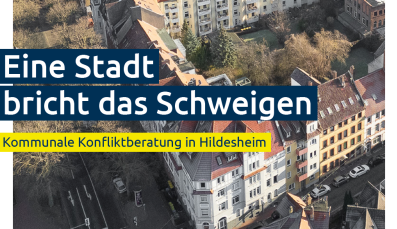 Cover der Brosch&uuml;re: Eine Stadt bricht das Schweigen. Kommunale Konfliktberatung in Hildesheim