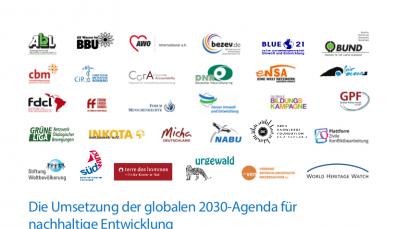Cover des Positionspapiers "Die Umsetzung der globalen 2030 Agenda für nachhaltige Entwicklung"
