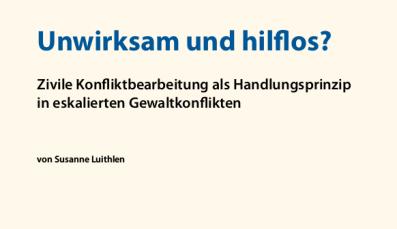 Cover des ZFDimpuls Bandes 6: „Unwirksam und hilflos?"