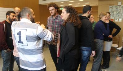 Group of people engaged in discussion 